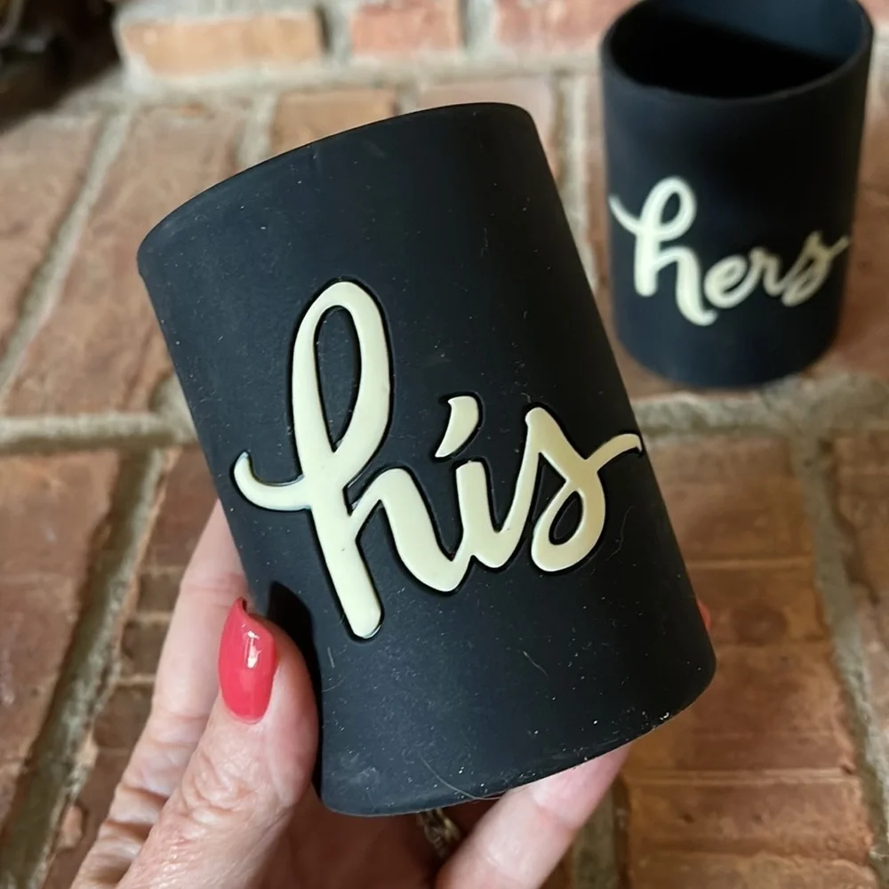 Kate Spade Black His & Hers Rubber Koozies